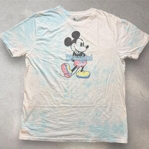Disney Mickey Mouse Disneyland Tie Dye T-Shirt‎ Mens Medium Blue White NWT